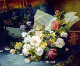 Eugene Henri Cauchois Canvas Paintings - A Floral Symphony